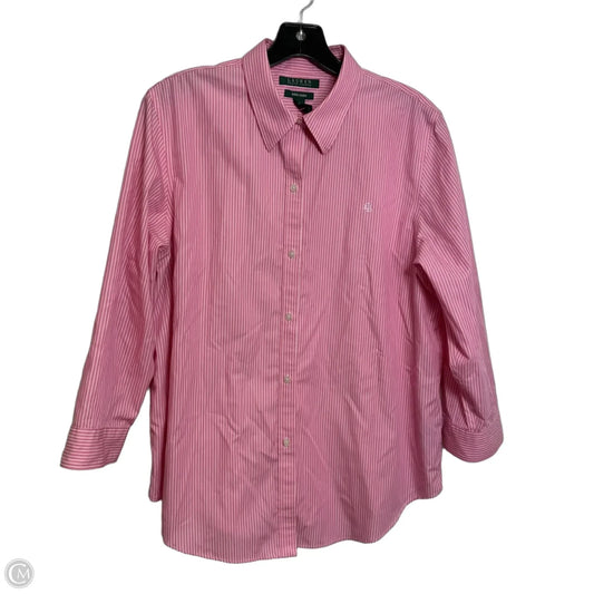 Top Long Sleeve By Lauren By Ralph Lauren In Striped Pattern, Size: Xl