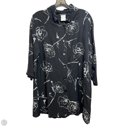 Tunic Long Sleeve By Clothes Mentor In Black, Size: L