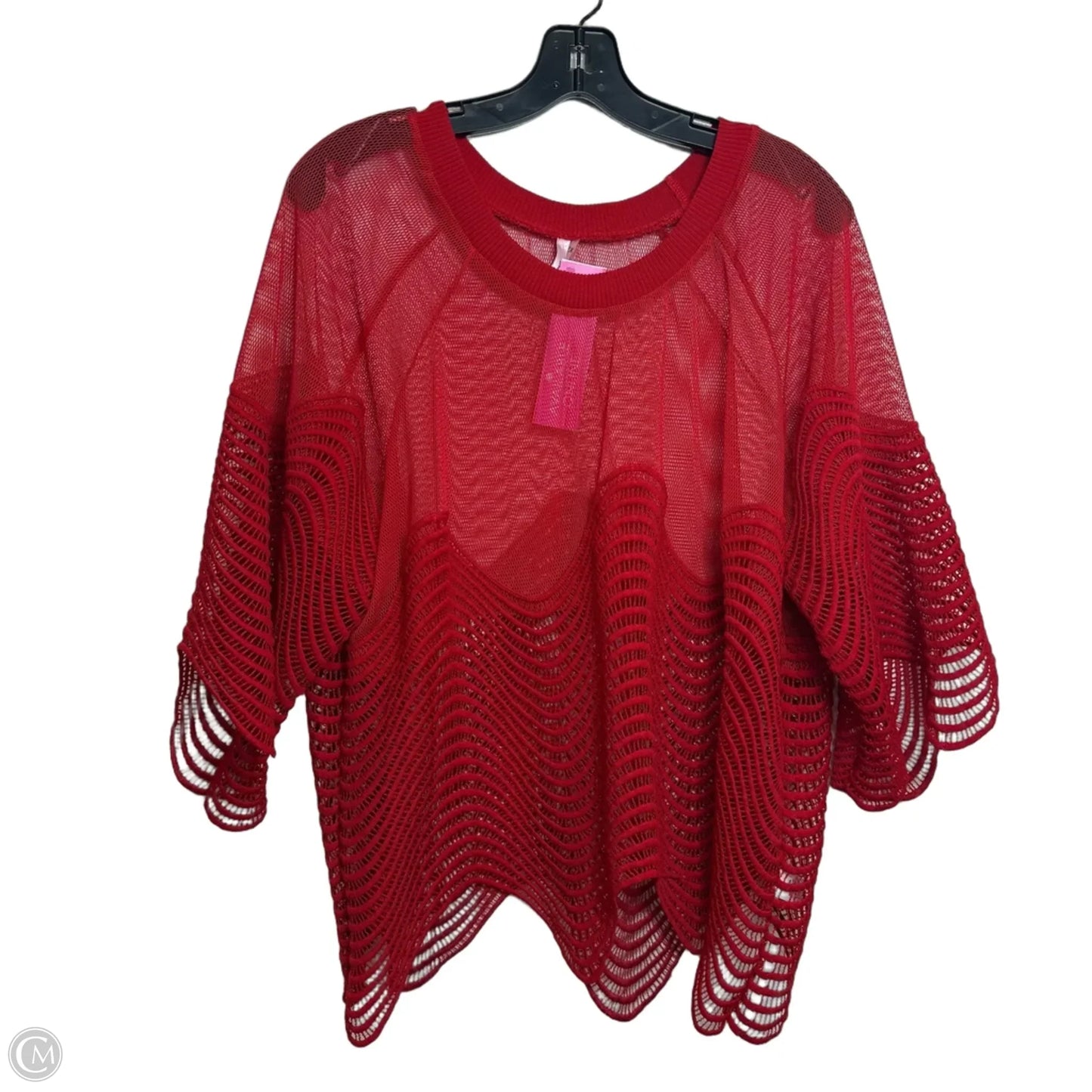 Top 3/4 Sleeve By Clothes Mentor In Red, Size: 2x