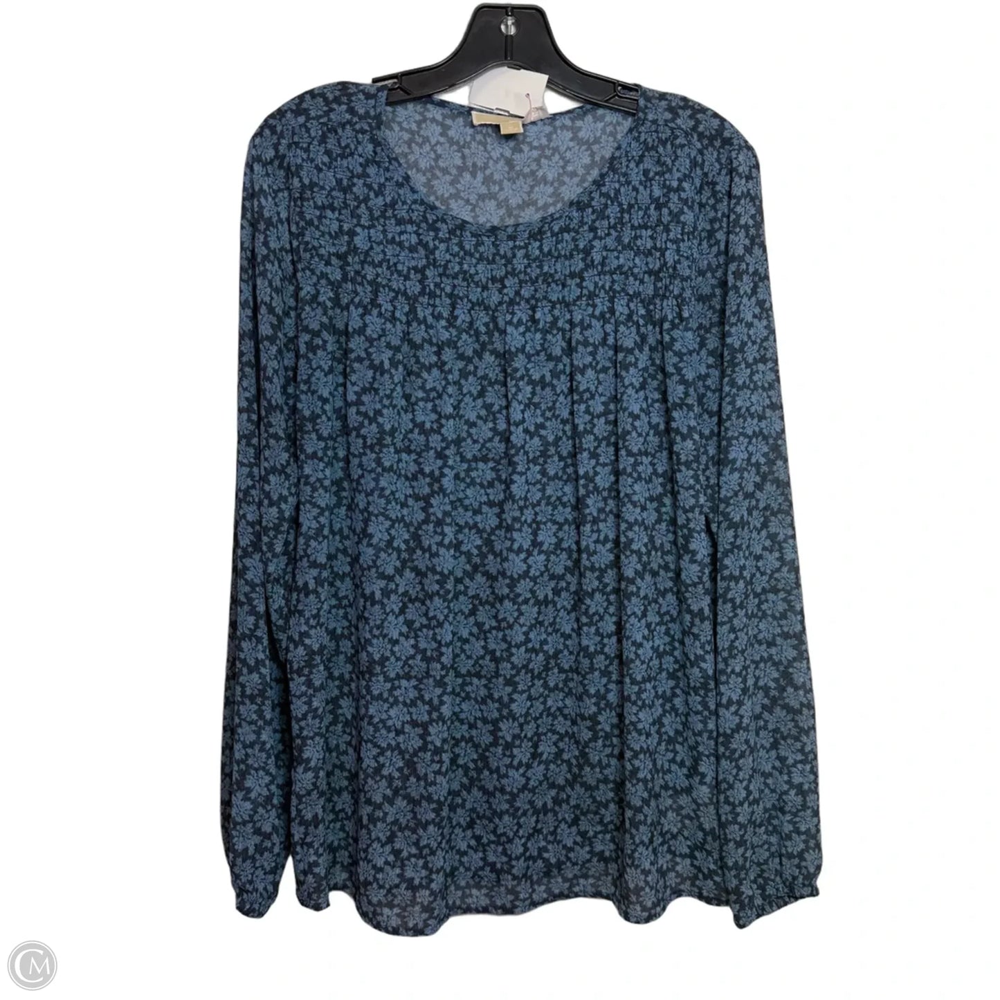 Top Long Sleeve Designer By Michael Kors In Blue, Size: M
