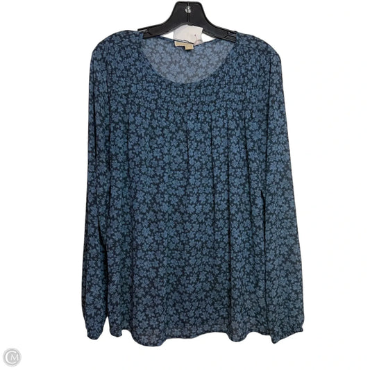 Top Long Sleeve Designer By Michael Kors In Blue, Size: M