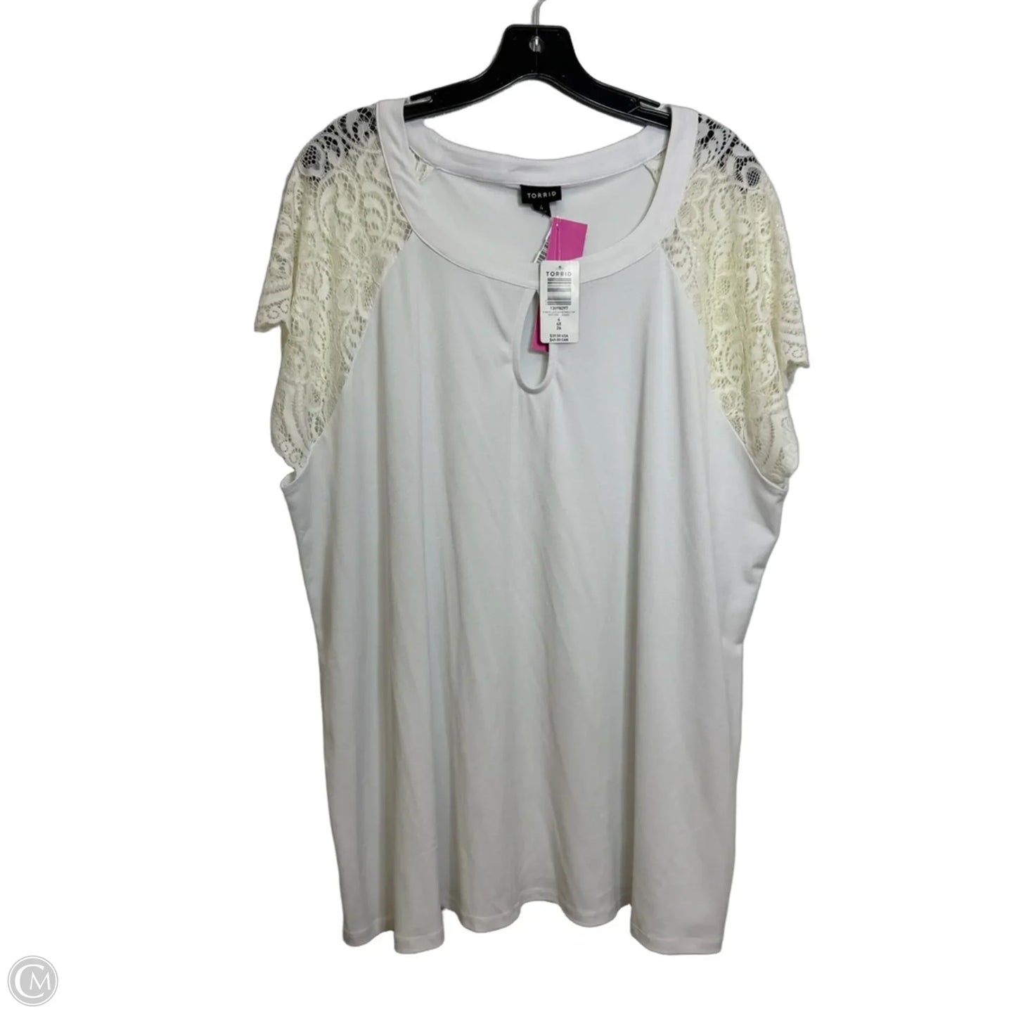Top Short Sleeve By Torrid In White, Size: 4x