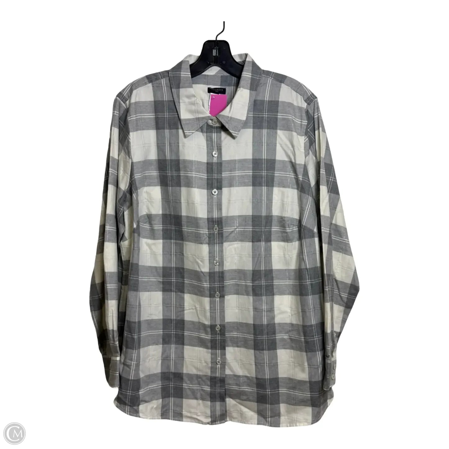Top Long Sleeve By Talbots In Plaid Pattern, Size: 1x