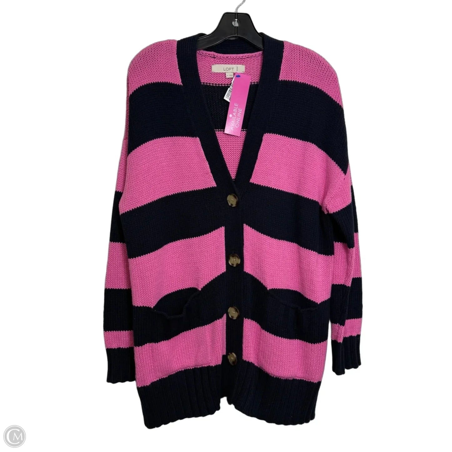 Cardigan By Loft In Blue & Pink, Size: M