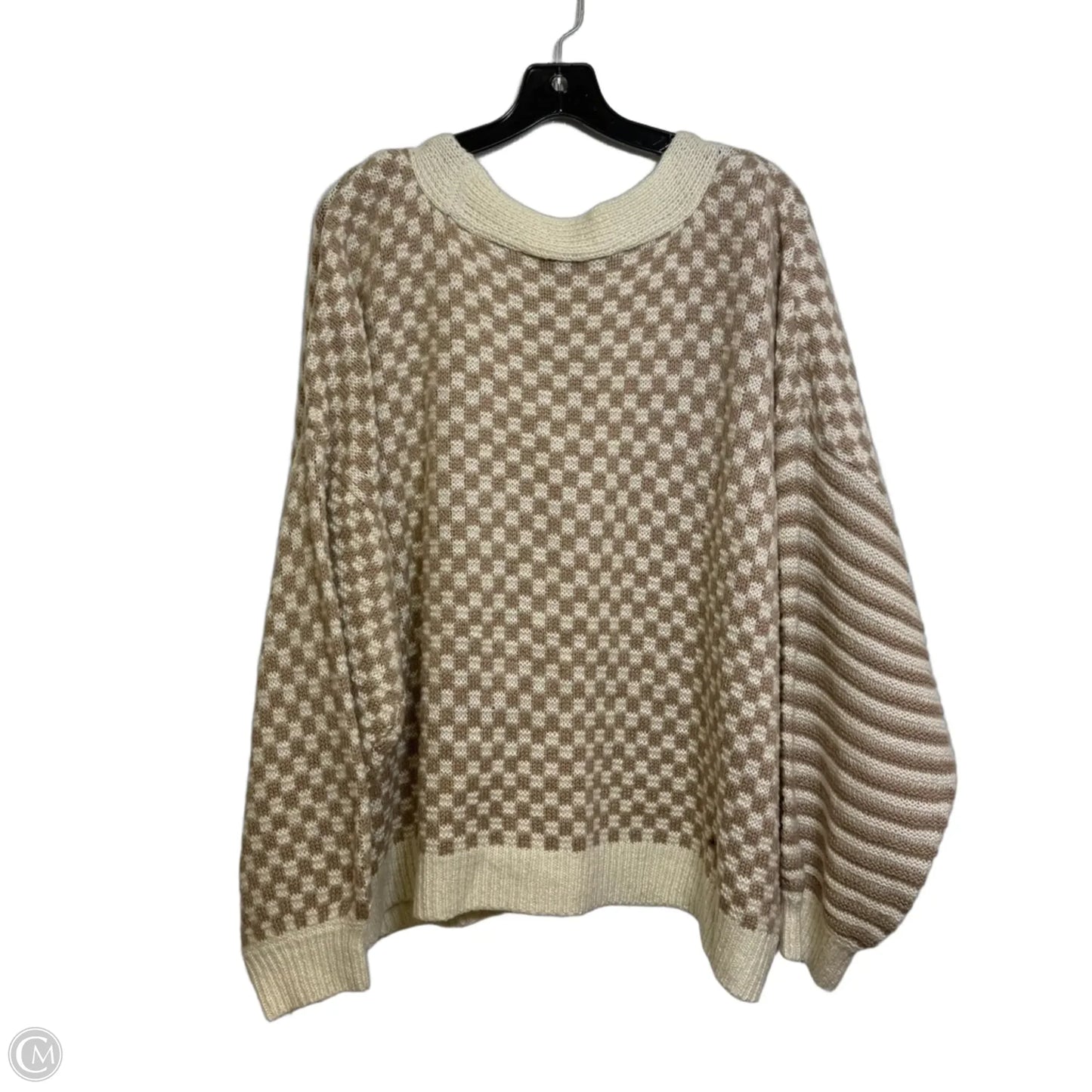 Cardigan By Maurices In Tan & White, Size: 4x