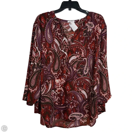 Top Long Sleeve By Maurices In Brown, Size: 3x