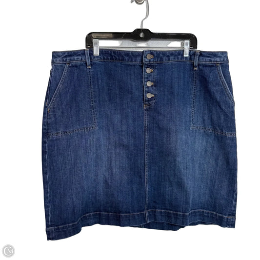 Skirt Mini & Short By Talbots In Blue Denim, Size: 20
