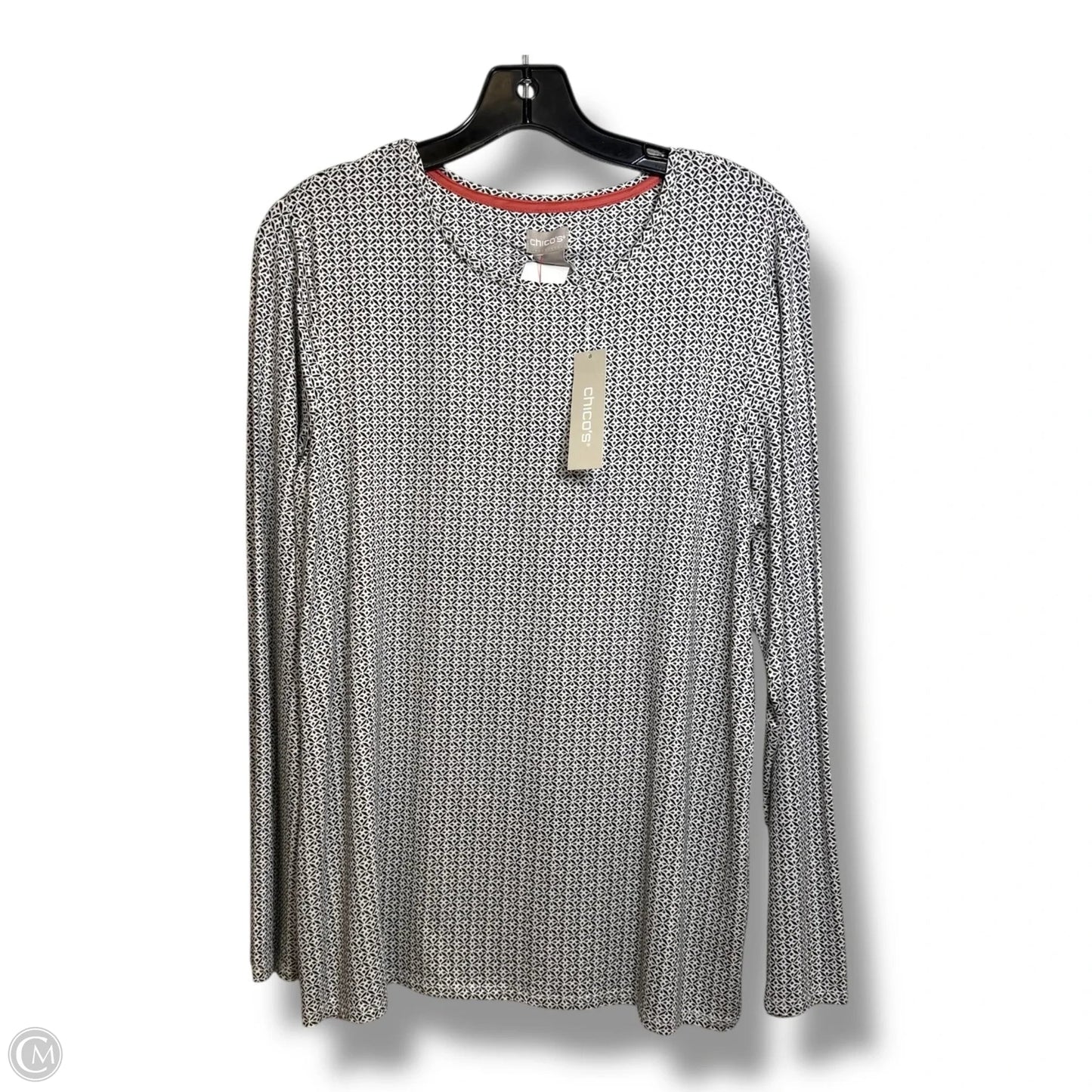 Top Long Sleeve By Chicos In Black & White, Size: S