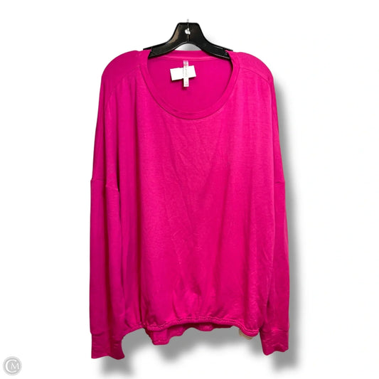 Athletic Top Long Sleeve Crewneck By Fabletics In Pink, Size: 1x