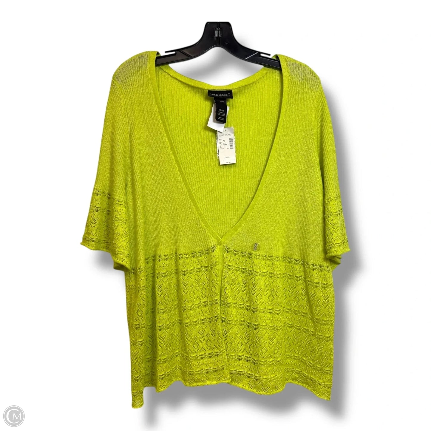 Top Short Sleeve By Lane Bryant In Green, Size: 26