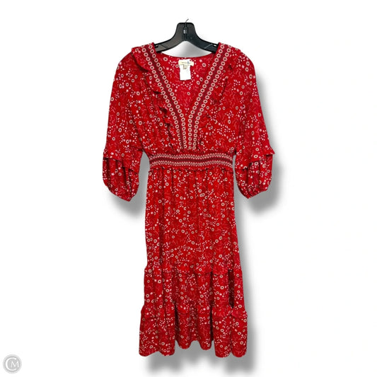 Dress Casual Midi By Max Studio In Red, Size: S