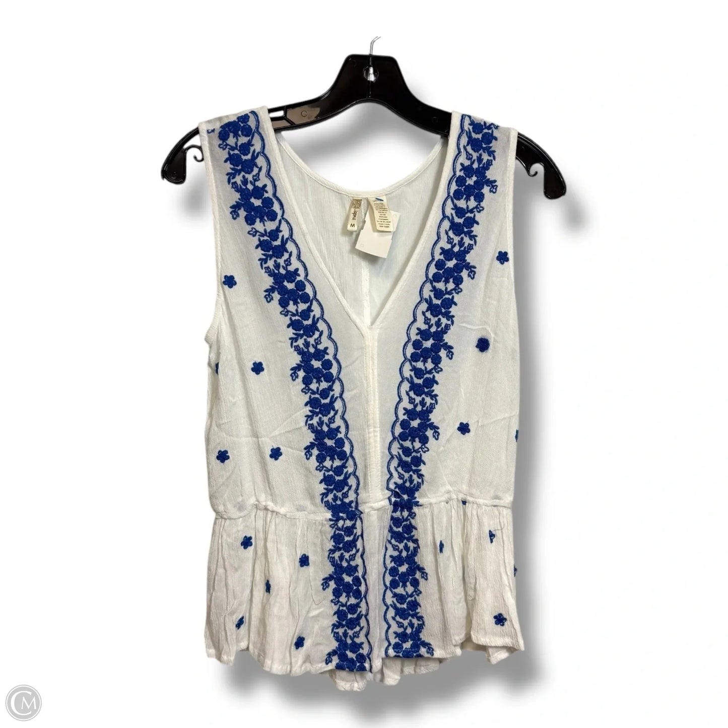 Top Sleeveless By Japna In White, Size: M