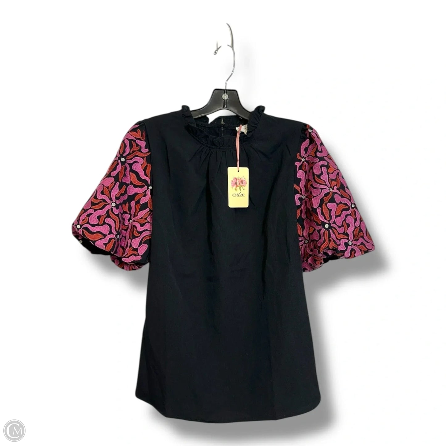 Top Short Sleeve By Entro In Black, Size: L