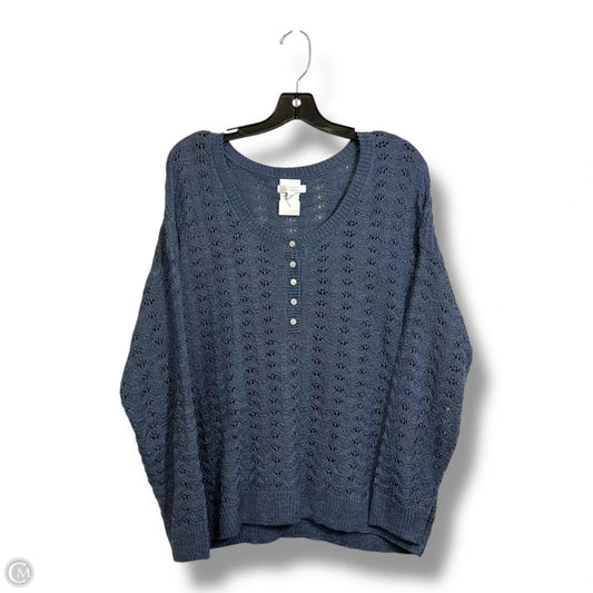 Top Long Sleeve By Lc Lauren Conrad In Blue, Size: Xxl