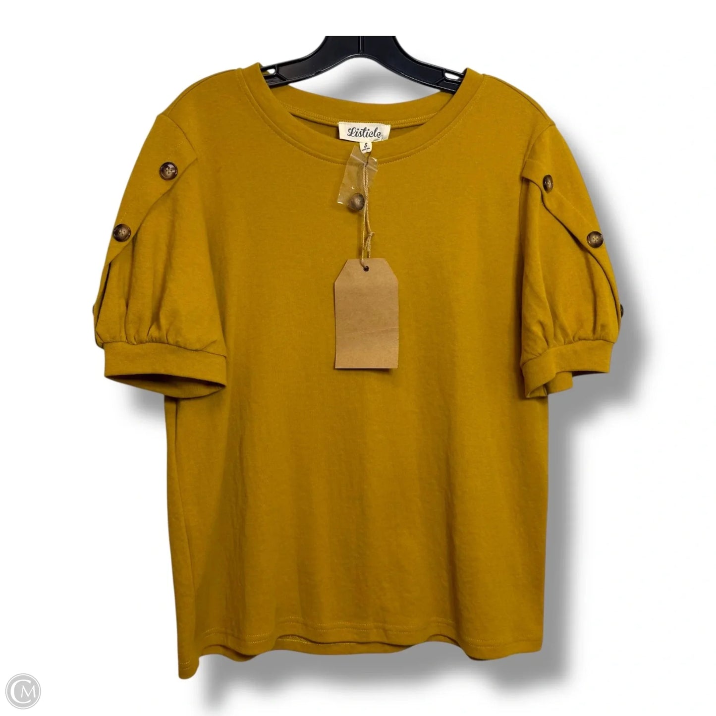 Top Short Sleeve By Listicle In Gold, Size: S