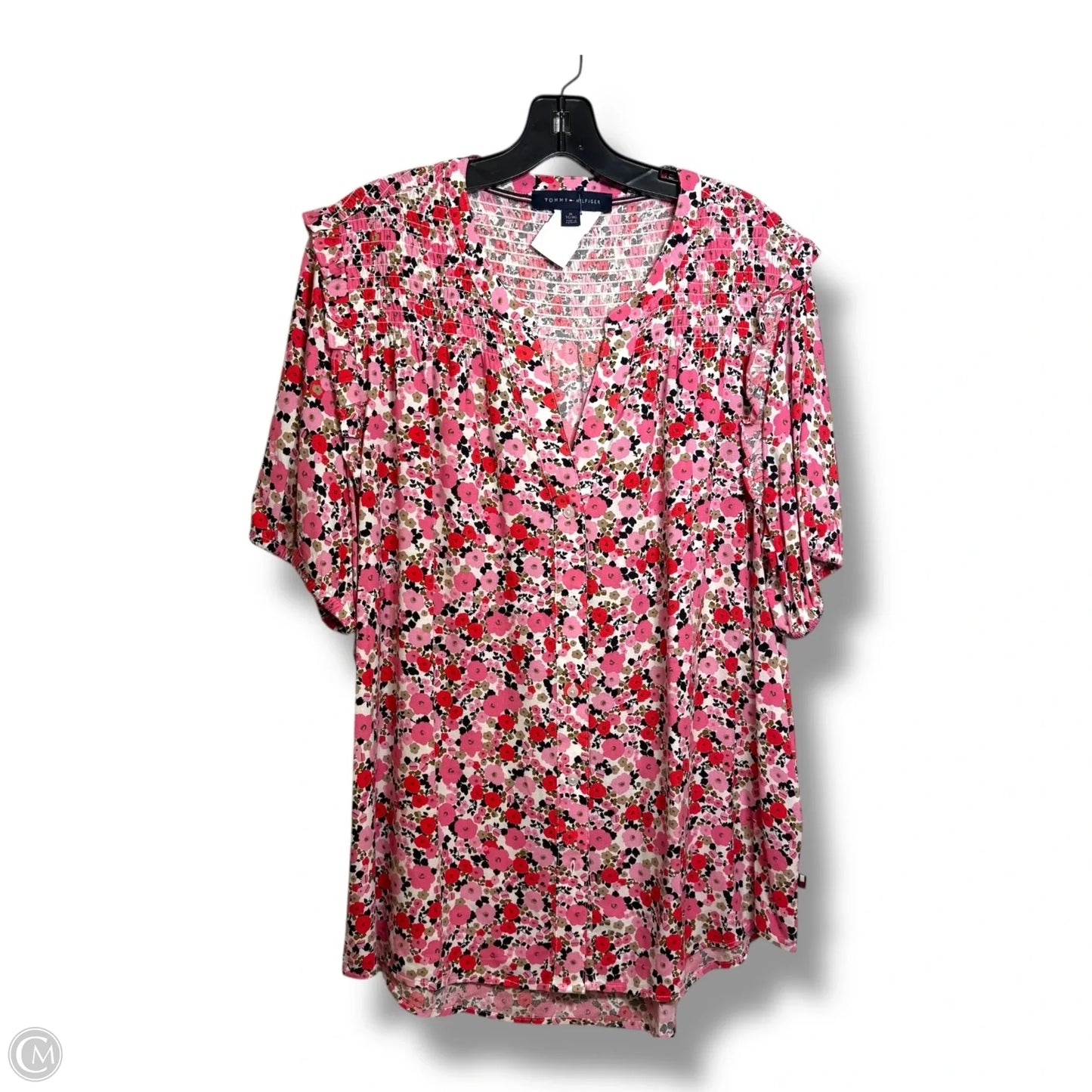 Top Short Sleeve By Tommy Hilfiger In Floral Print, Size: Xl