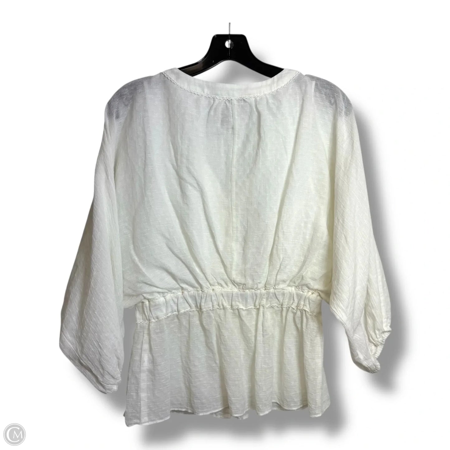 Top 3/4 Sleeve By Trina By Trina Turk In White, Size: M
