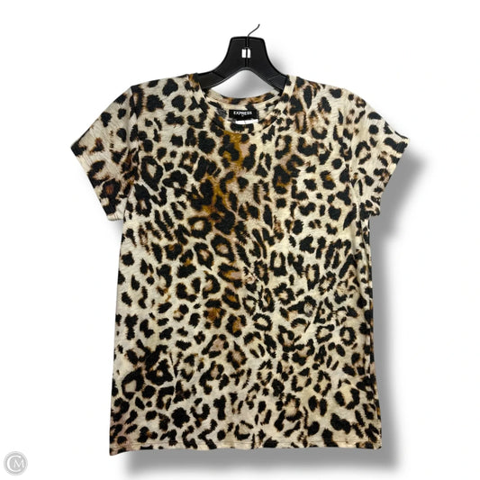 Top Short Sleeve By Express In Animal Print, Size: S