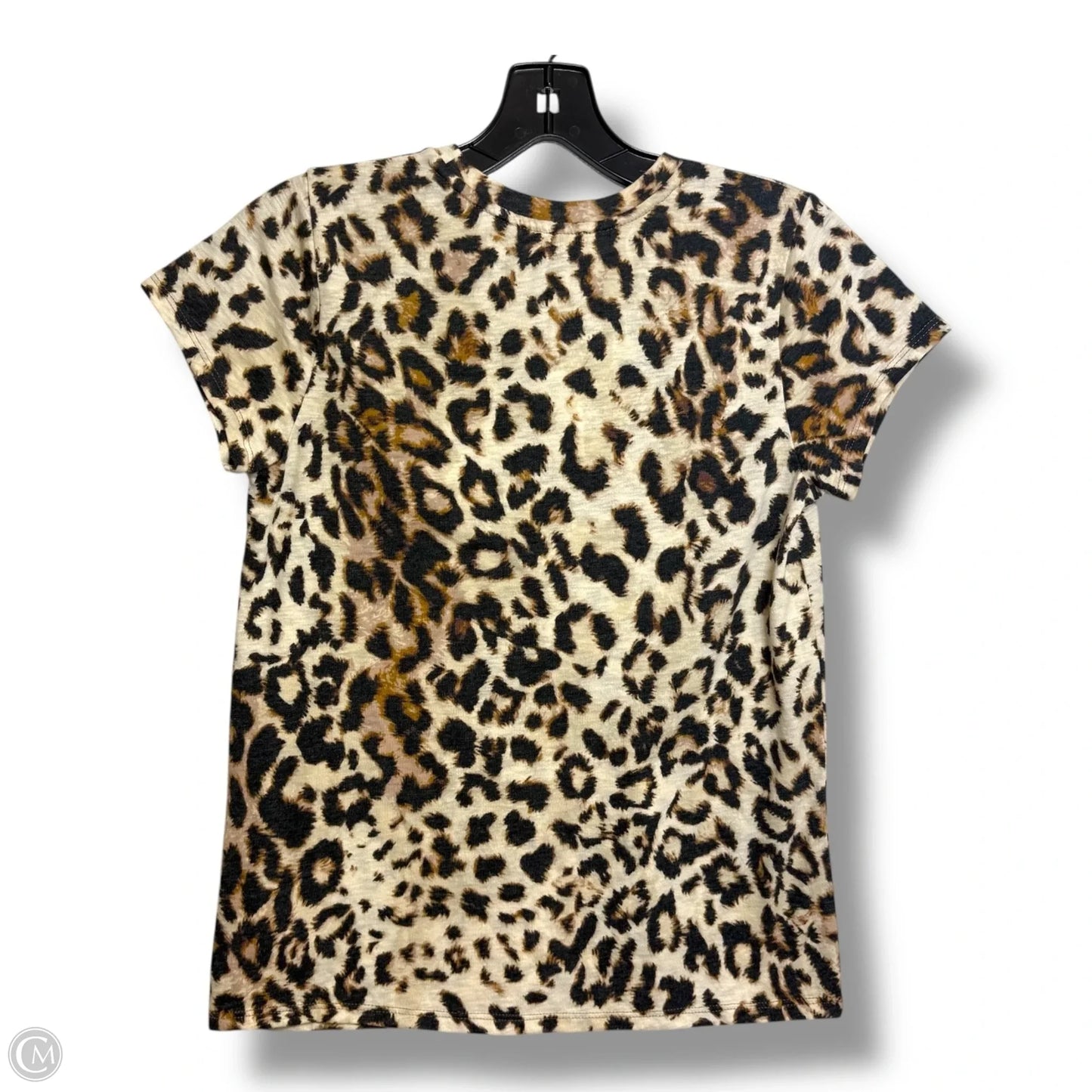 Top Short Sleeve By Express In Animal Print, Size: S