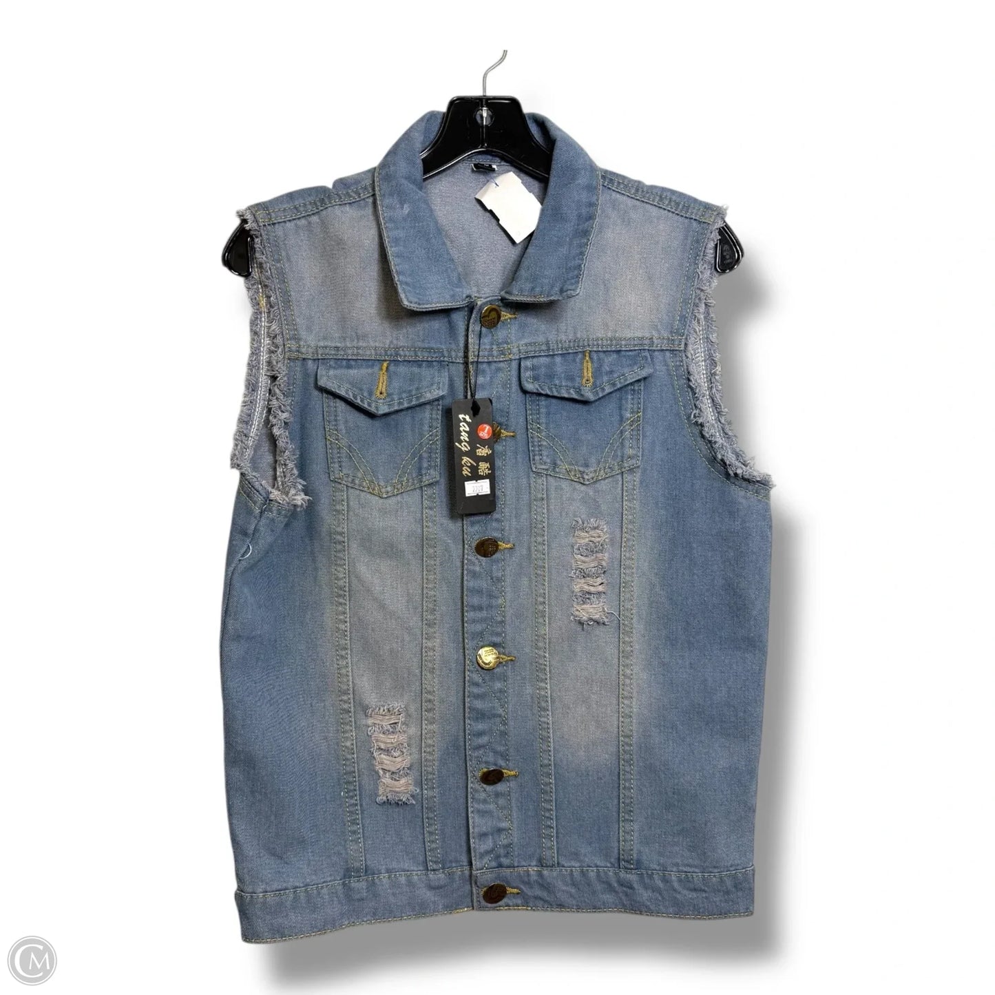 Vest Other By Clothes Mentor In Blue Denim, Size: L