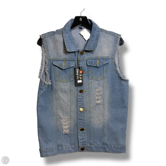Vest Other By Clothes Mentor In Blue Denim, Size: L