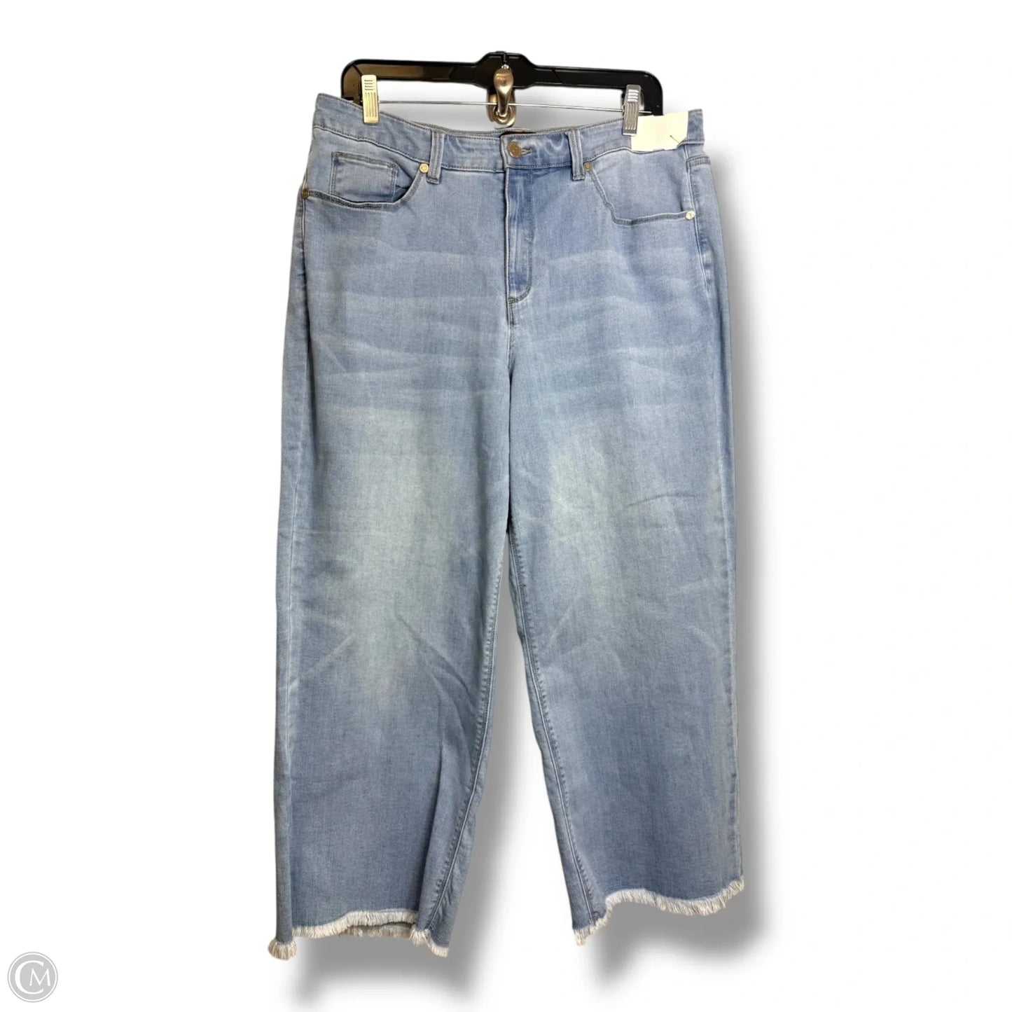 Jeans Wide Leg By Susan Graver In Blue Denim, Size: 16