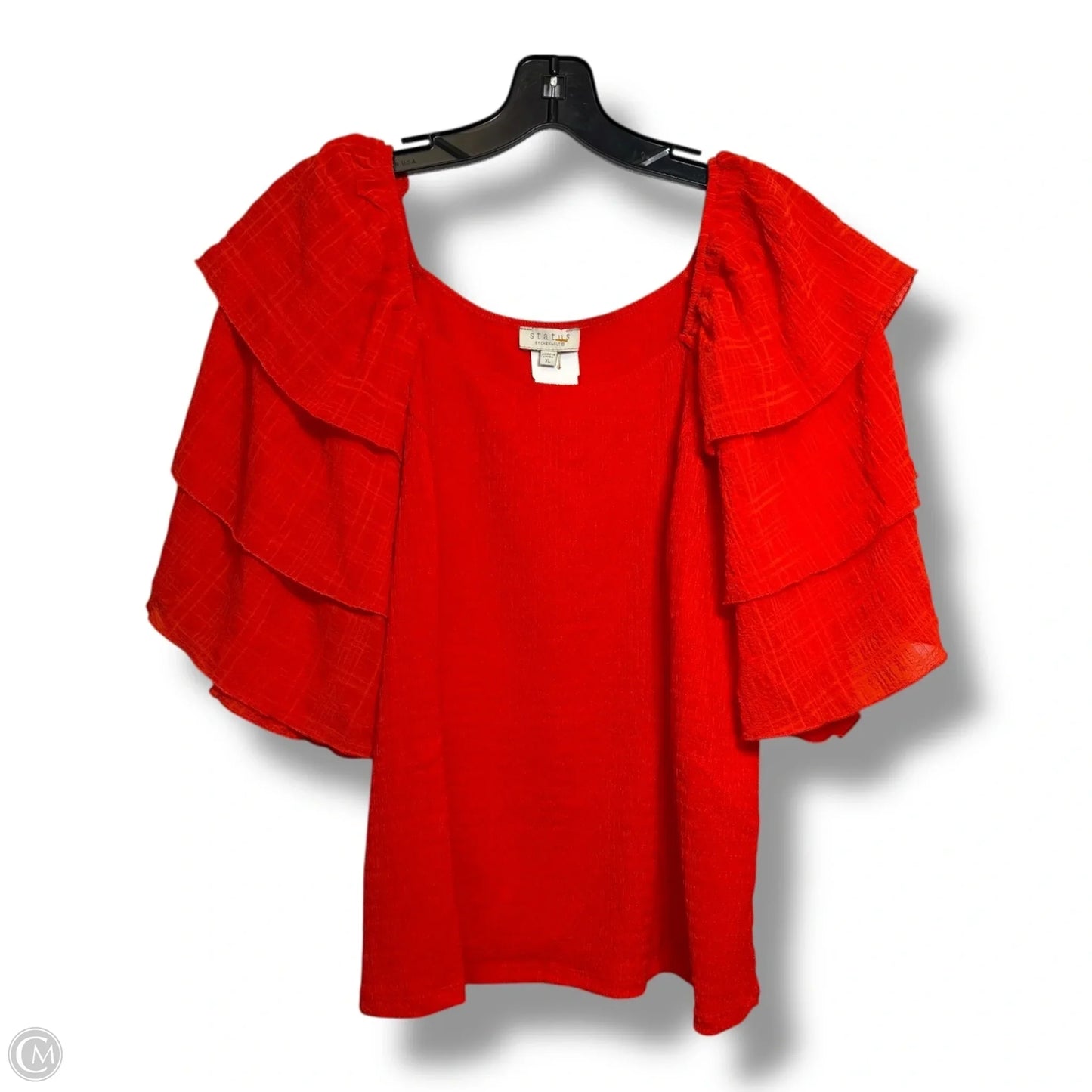 Top Short Sleeve By Chenault In Orange, Size: Xl