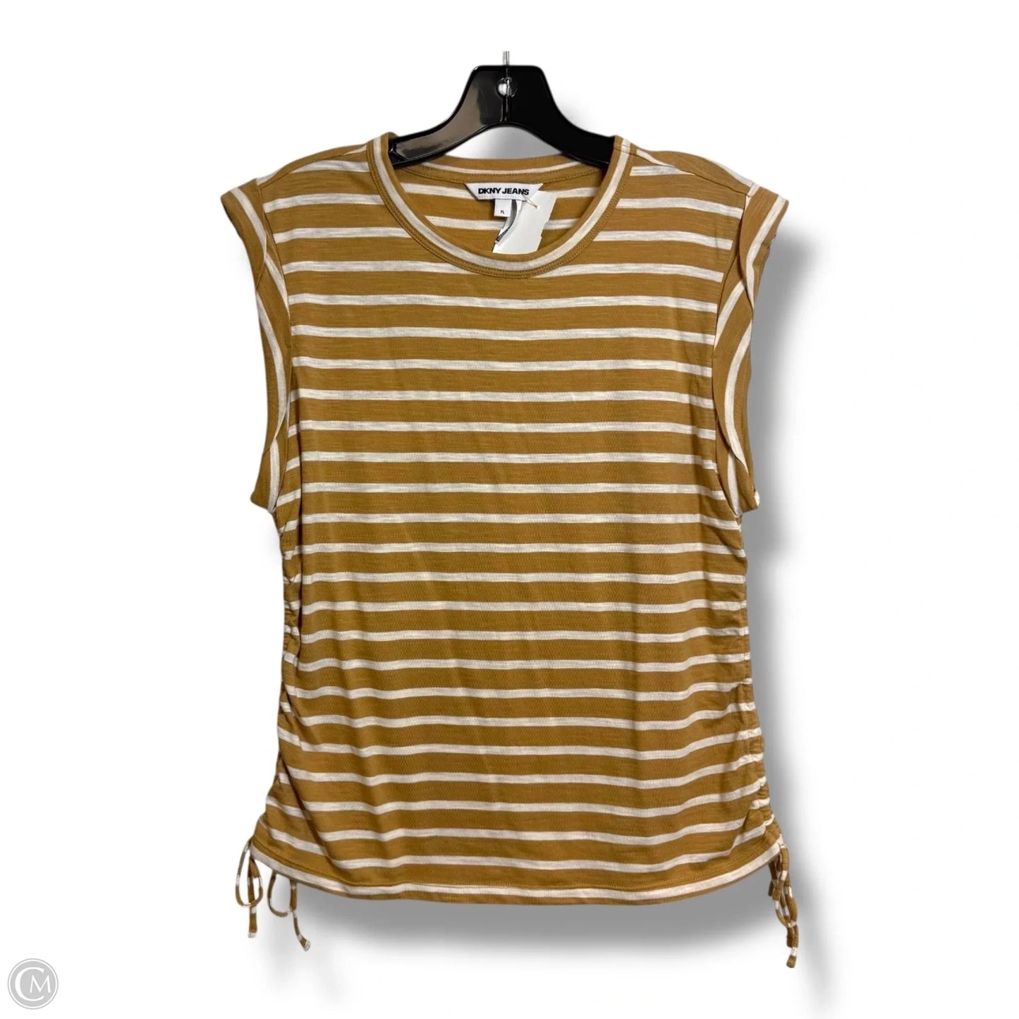 Top Sleeveless By Dkny In Striped Pattern, Size: Lp