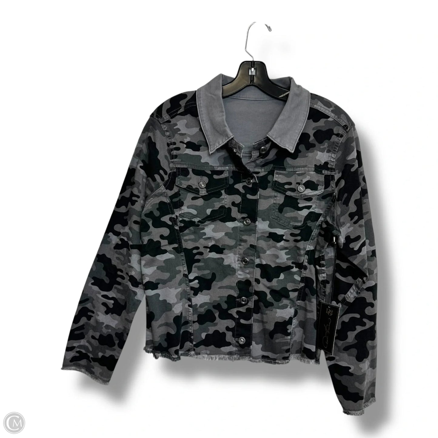 Jacket Shirt By Clothes Mentor In Camouflage Print, Size: L