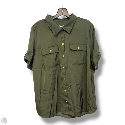 Top Short Sleeve By Cj Banks In Green, Size: 1x