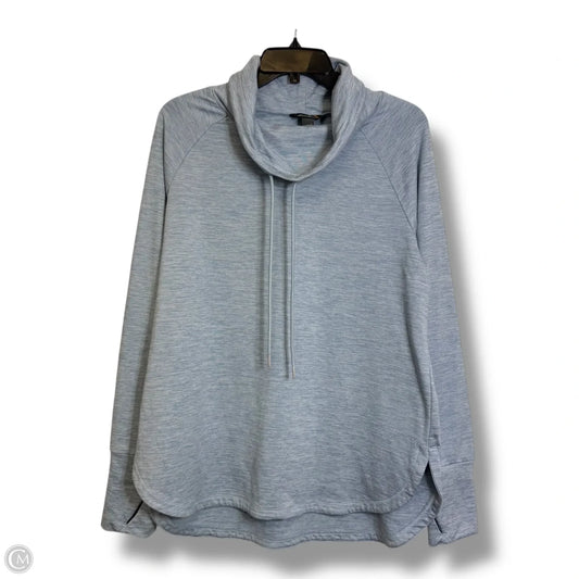 Athletic Top Long Sleeve Collar By Eddie Bauer In Blue, Size: L