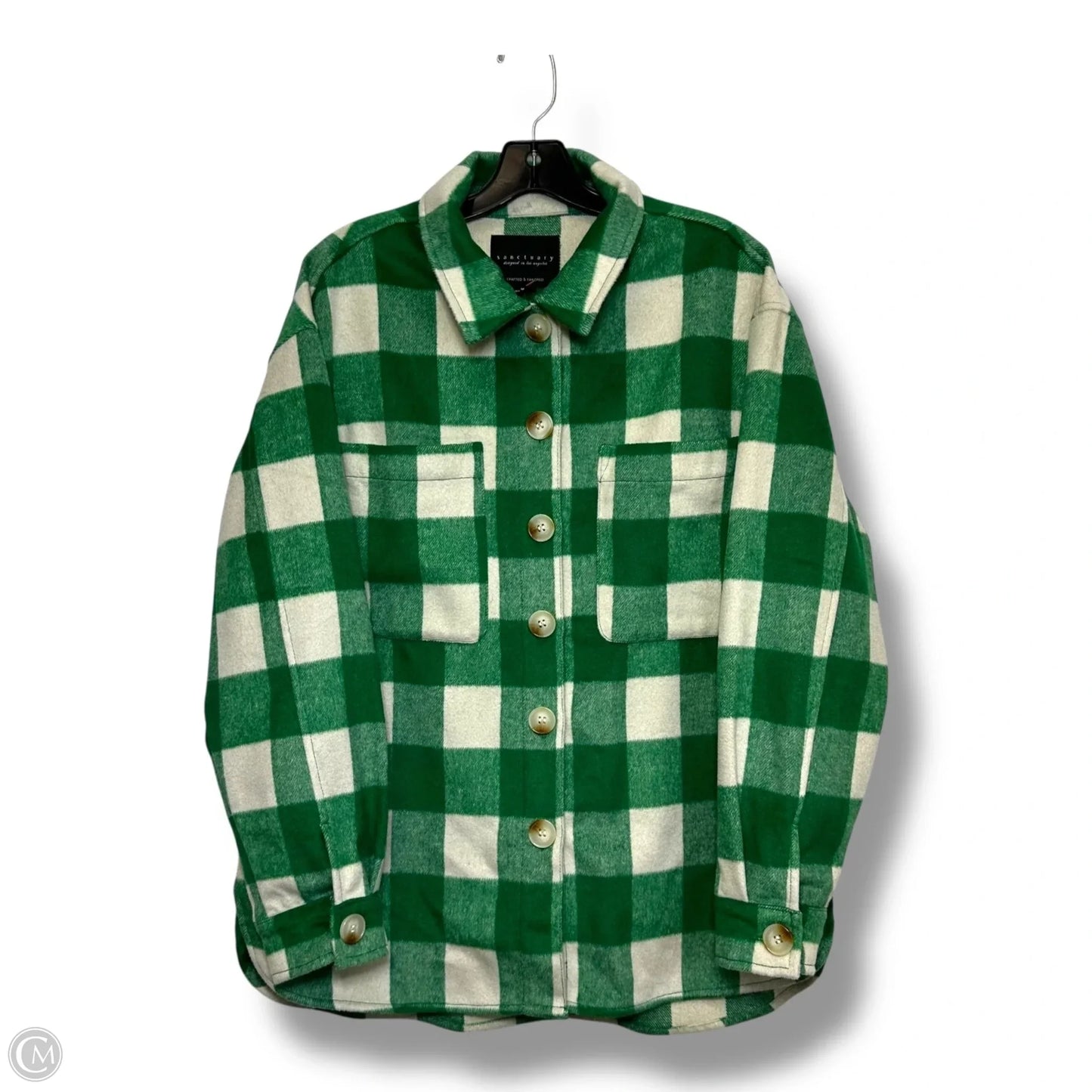 Jacket Shirt By Sanctuary In Plaid Pattern, Size: M