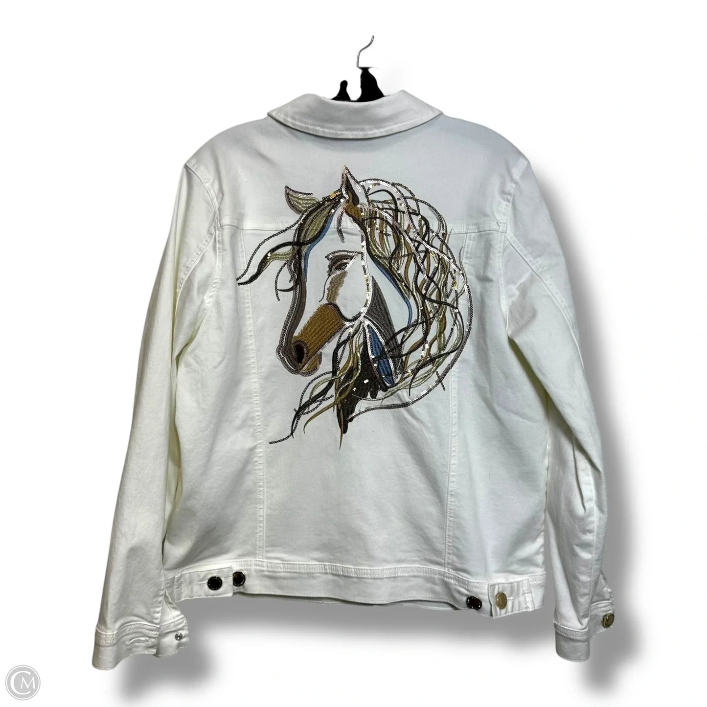 Horse Jacket Denim By Dg2 In White, Size: M