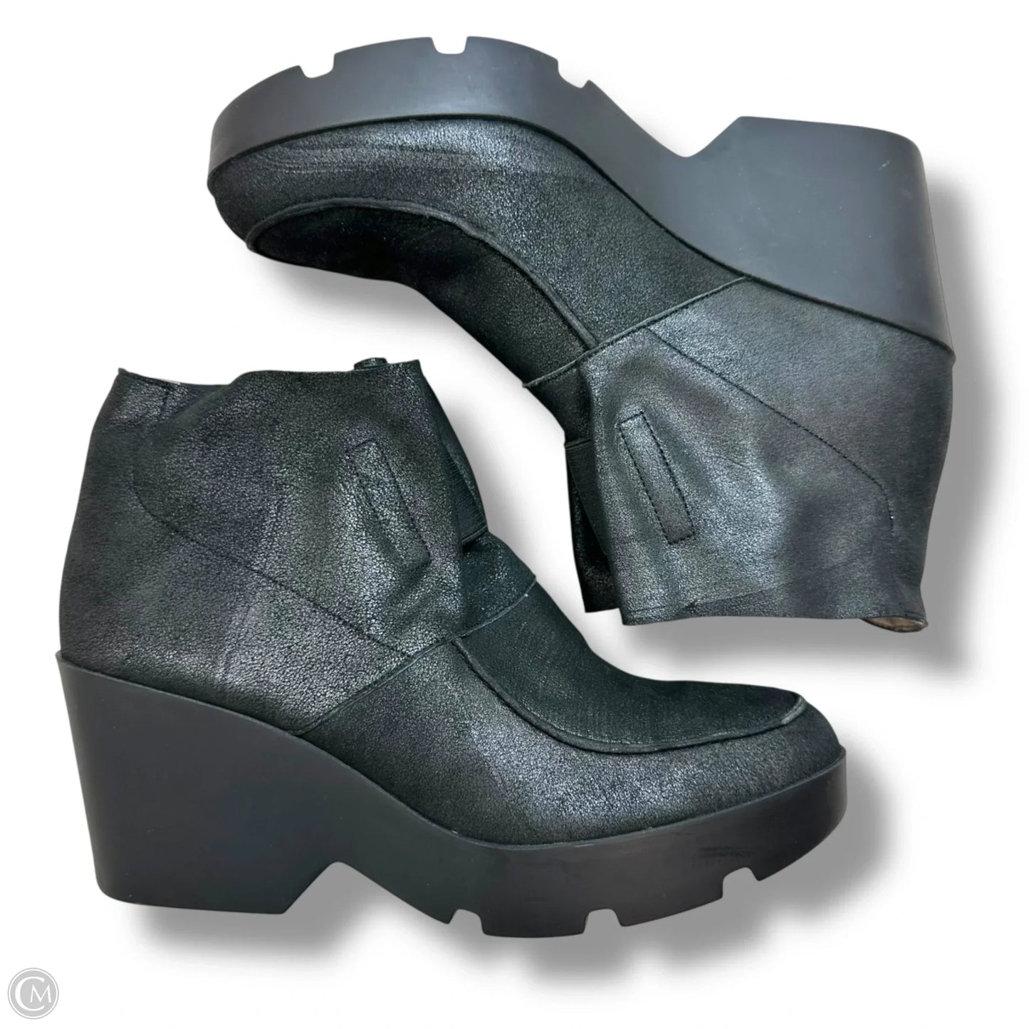 Shoes Heels Wedge By Eileen Fisher In Black, Size: 8.5