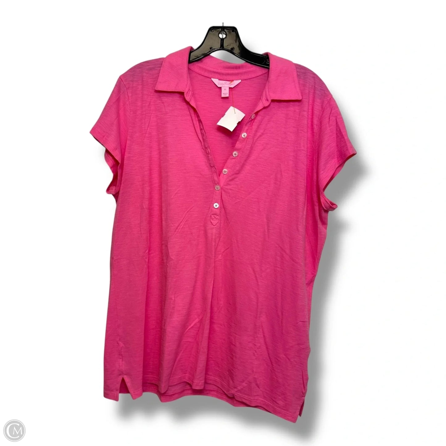 Top Short Sleeve Designer By Lilly Pulitzer In Pink, Size: Xl