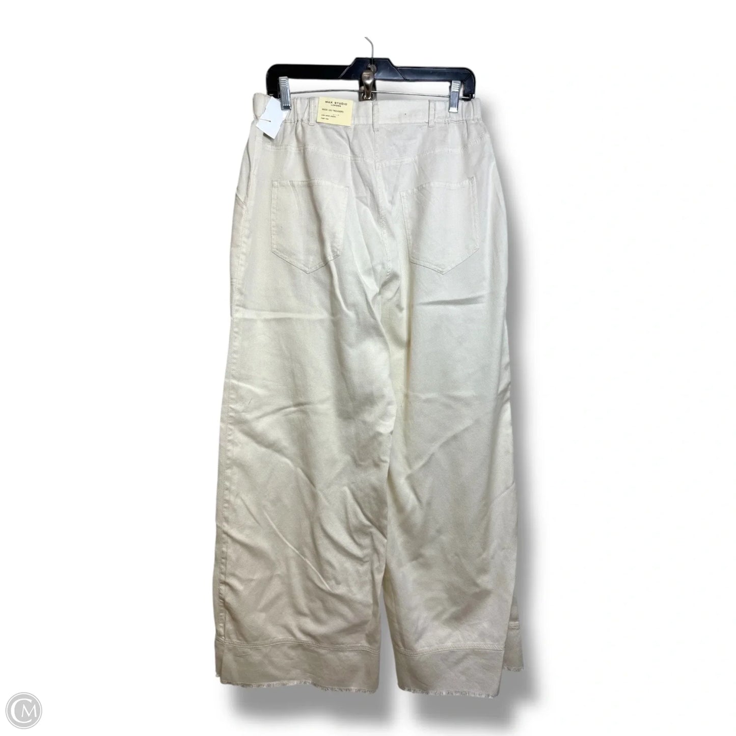 Pants high rise Wide Leg By Max Studio In Cream, Size: L