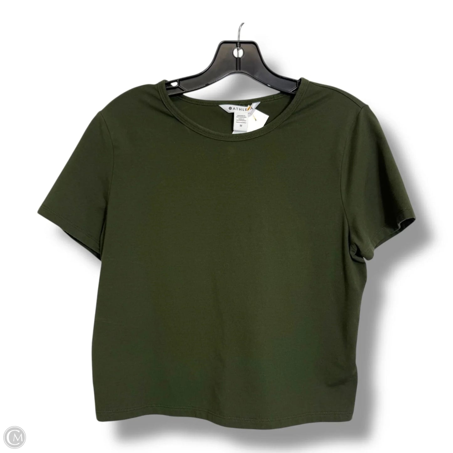 Athletic Top Short Sleeve By Athleta In Green, Size: M