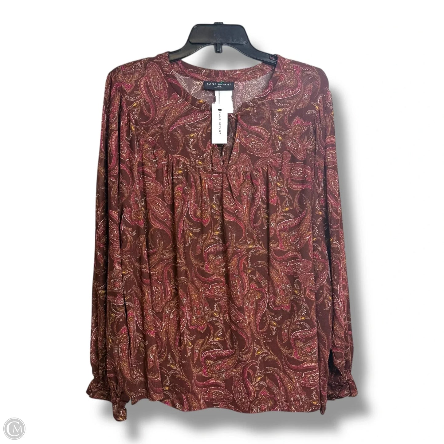 Blouse Long Sleeve By Lane Bryant In Paisley Print, Size: Xl
