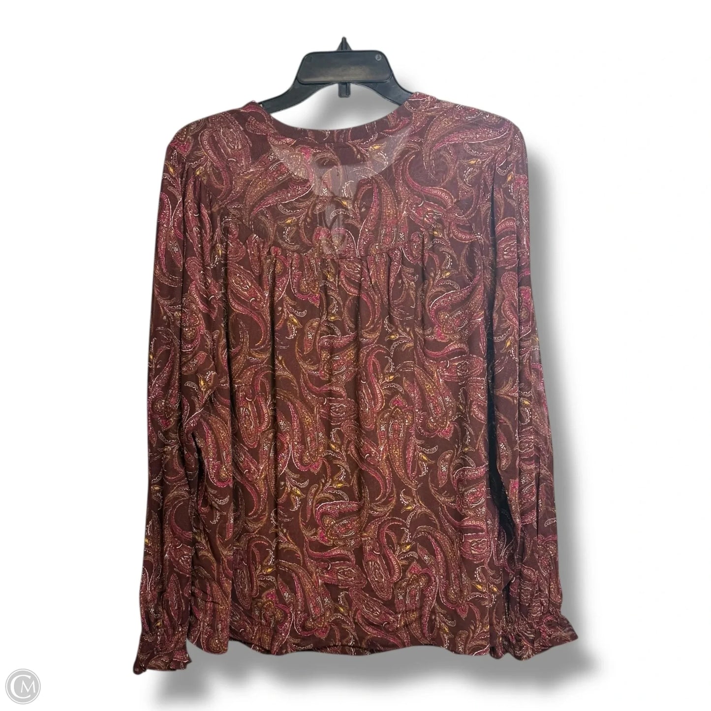 Blouse Long Sleeve By Lane Bryant In Paisley Print, Size: Xl