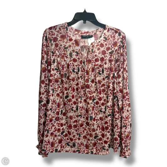 Blouse Long Sleeve By Lane Bryant In Floral Print, Size: Xl