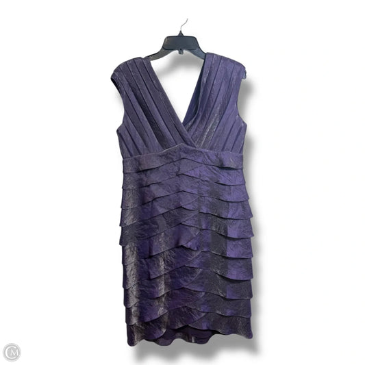 Dress Party Midi By Adrianna Papell In Purple, Size: 14