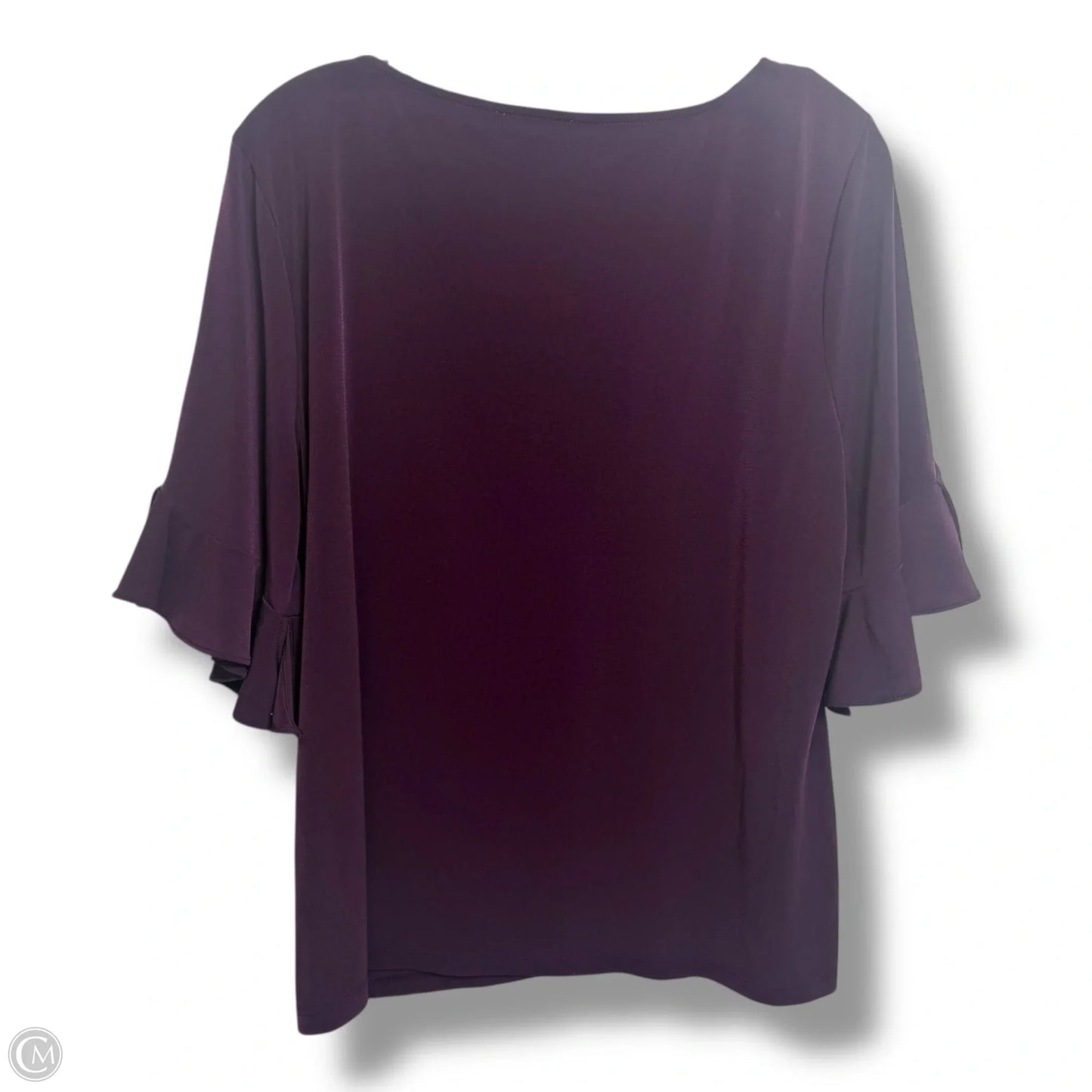 Top 3/4 Sleeve By Calvin Klein In Purple, Size: L