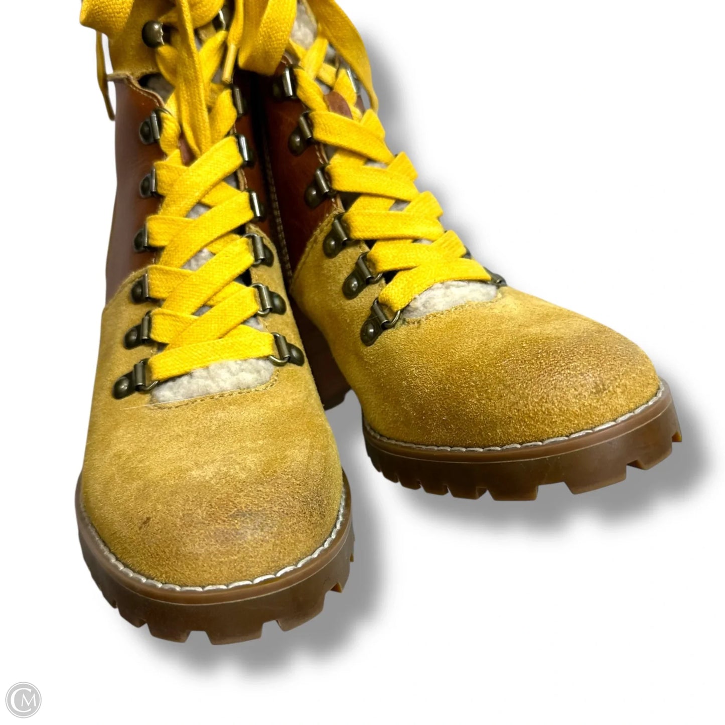 Boots Designer By Frye In Brown, Size: 9.5