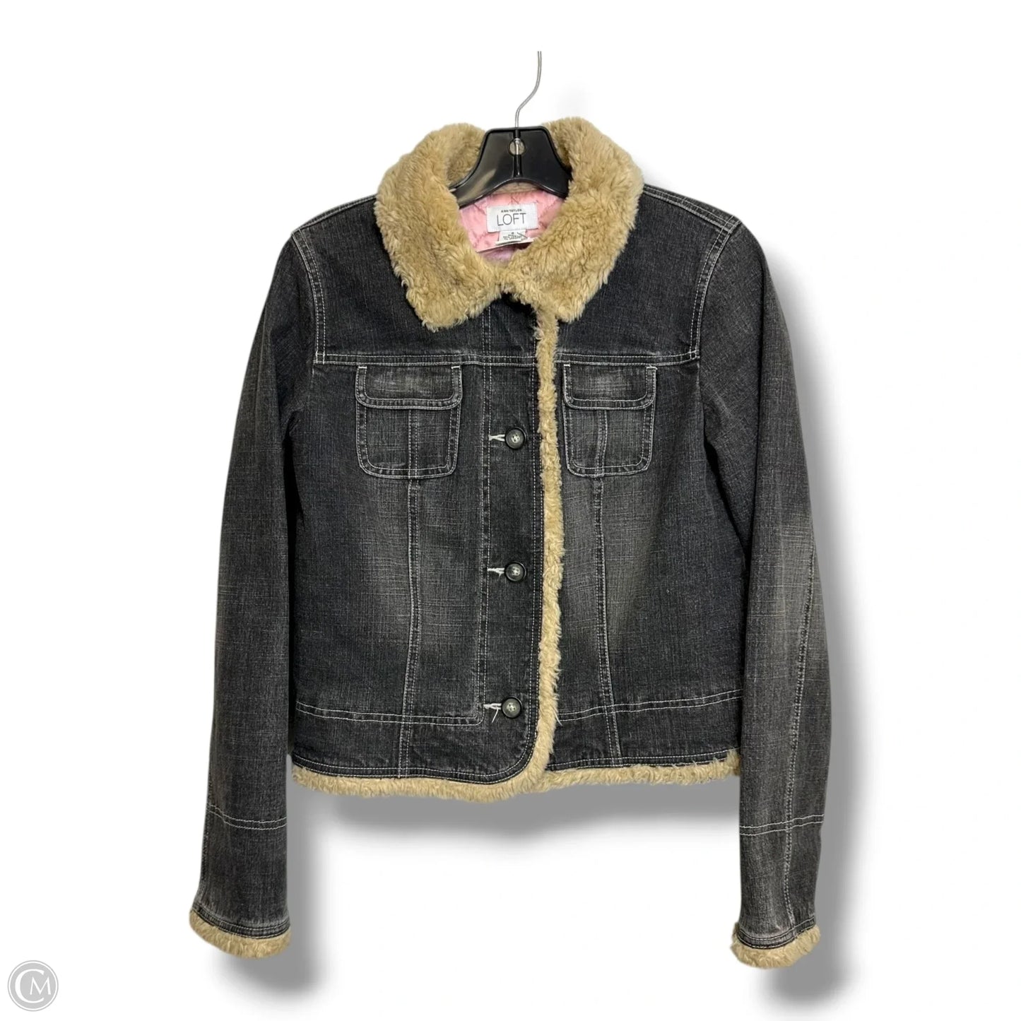 Jacket Denim By Loft In Black, Size: 4