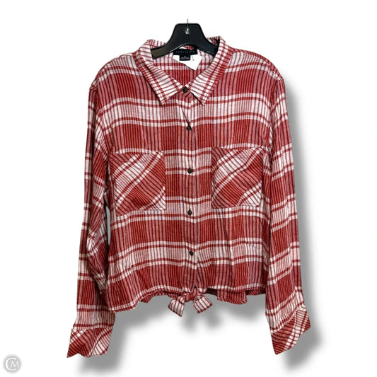 Blouse Long Sleeve By Sanctuary In Red & White, Size: Xl