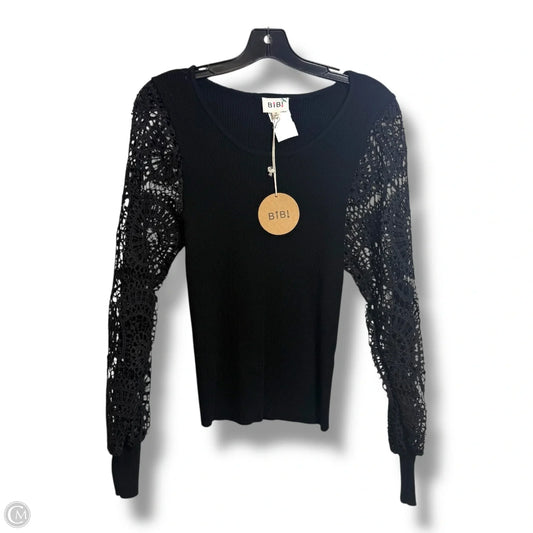 Top Long Sleeve By Bibi In Black, Size: M