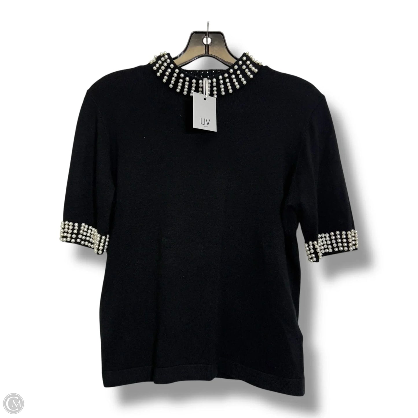 Sweater Short Sleeve By Clothes Mentor In Black, Size: S