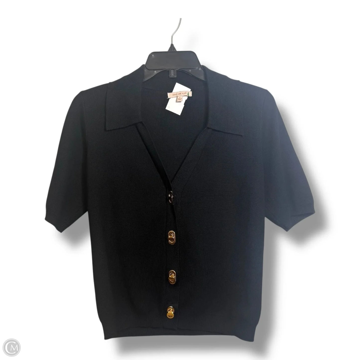 Sweater Short Sleeve By Skies Are Blue In Black, Size: S