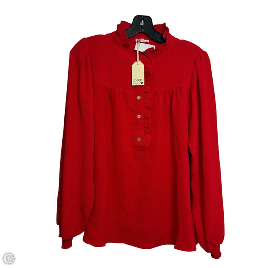 Blouse Long Sleeve By Jodifl In Red, Size: S