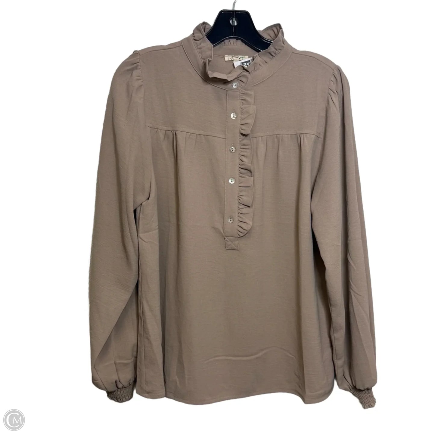 Blouse Long Sleeve By Jodifl In Tan, Size: S